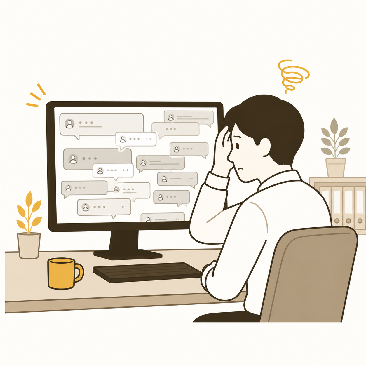 LINEでの売り場指示の管理に困っている本部担当者